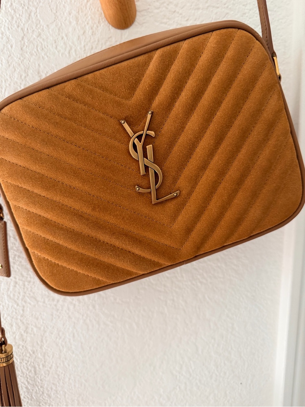 Brown Suede Camera Bag